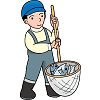 魚捕り網のイラスト