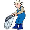 魚捕り網のイラスト
