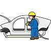 自動車工場のイラスト