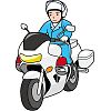 白バイ警官のイラスト
