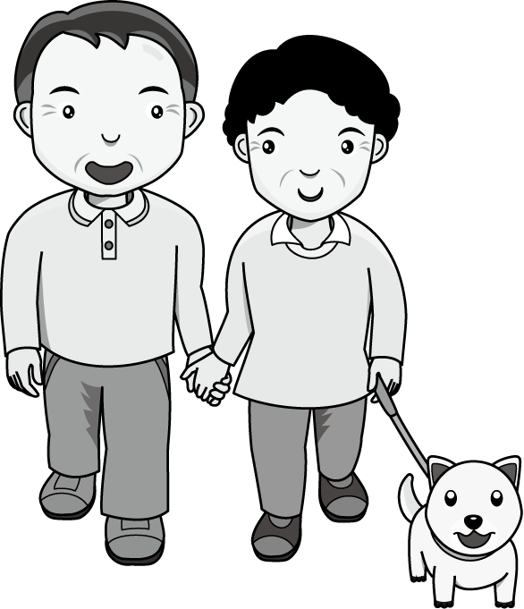 散歩10-散歩する人物イラスト