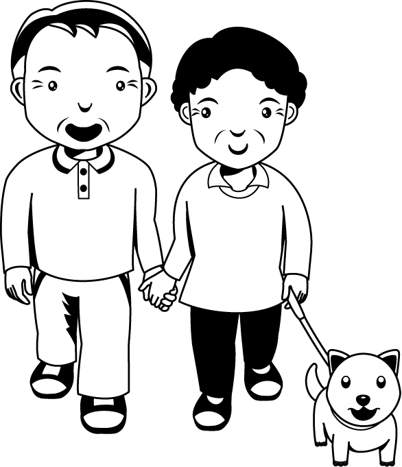 散歩10-散歩する人物イラスト