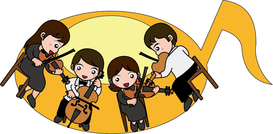弦楽器A　No19弦楽四重奏イラスト