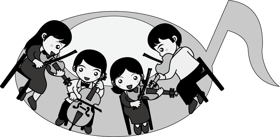弦楽器A　No19弦楽四重奏イラスト