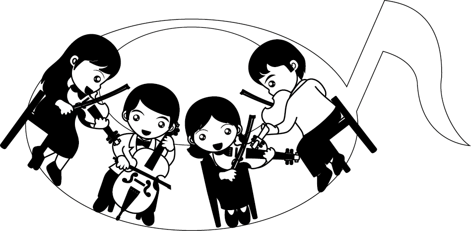 弦楽器A　No19弦楽四重奏イラスト