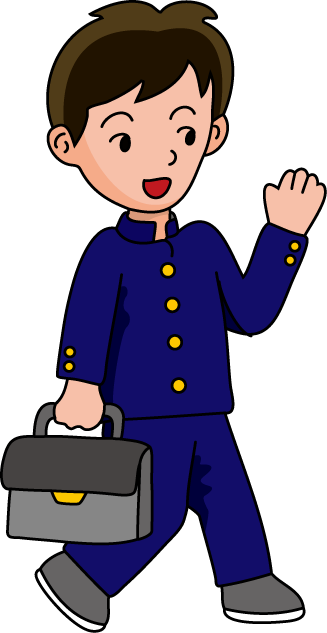 登下校・休憩時間No01男子生徒イラスト