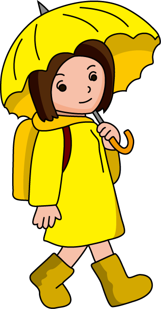 登下校・休憩時間No06雨の登校イラスト