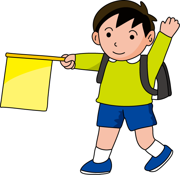 登下校・休憩時間No08横断イラスト