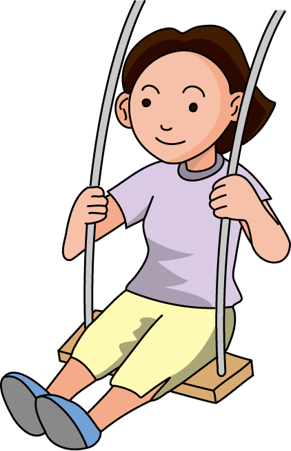 登下校・休憩時間No20ブランコイラスト