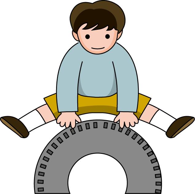登下校・休憩時間No21タイヤとびイラスト