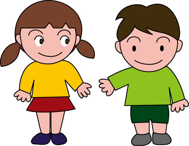 登下校・休憩時間No28男女イラスト