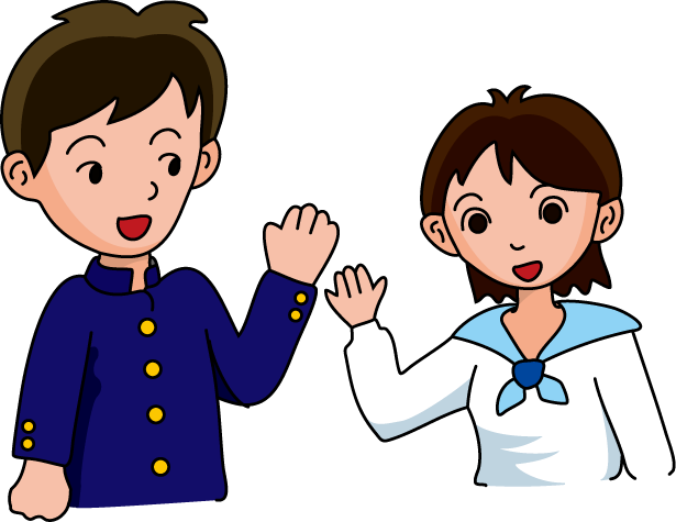 登下校・休憩時間No29男女イラスト