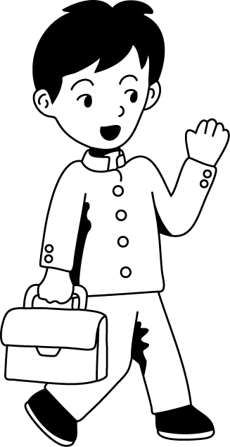 登下校・休憩時間No01男子生徒イラスト