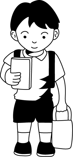 登下校・休憩時間No03男子児童 イラスト