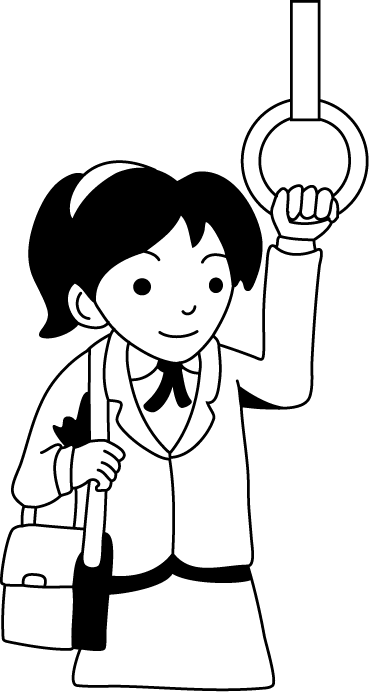 登下校・休憩時間No04バス通学イラスト