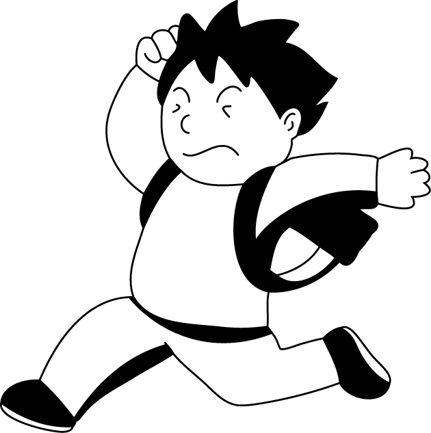 登下校・休憩時間No05遅刻イラスト