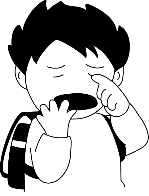 登下校・休憩時間No07寝起きイラスト