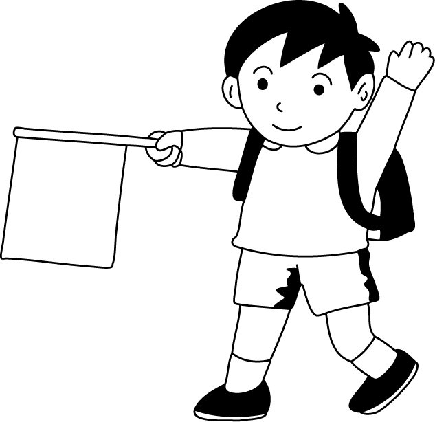 登下校・休憩時間No08横断イラスト