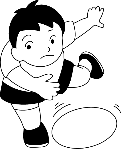 登下校・休憩時間No14ドッジボールイラスト