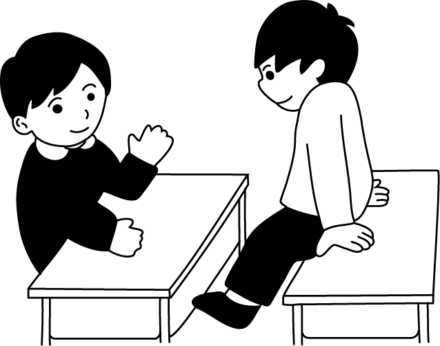 登下校・休憩時間No16雑談イラスト