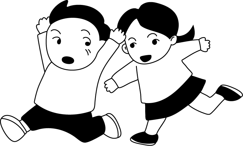登下校・休憩時間No17鬼ごっこイラスト
