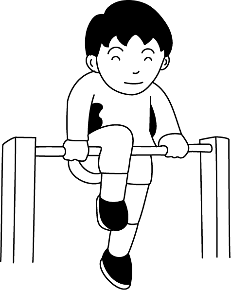 登下校・休憩時間No19鉄棒イラスト