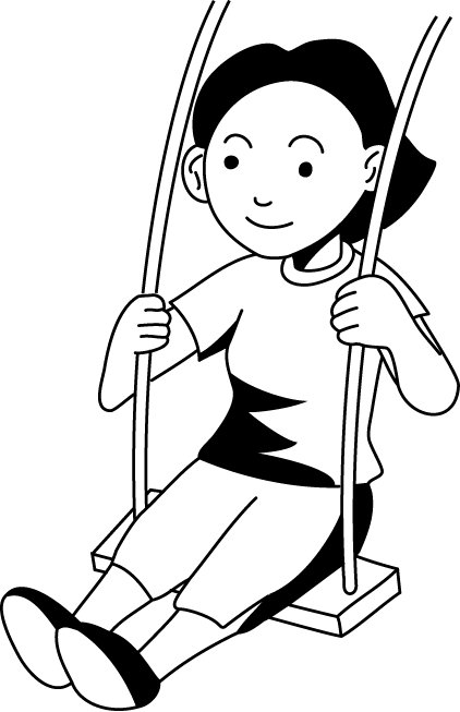 登下校・休憩時間No20ブランコイラスト