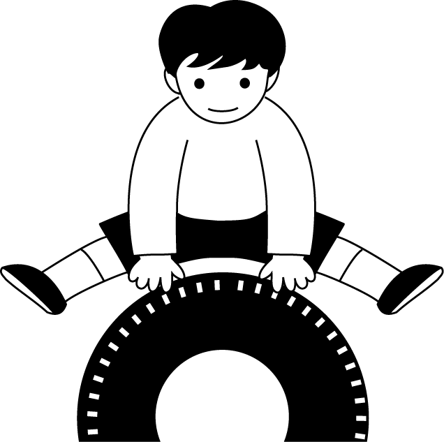 登下校・休憩時間No21タイヤとびイラスト