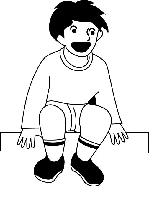 登下校・休憩時間No25腰掛けイラスト