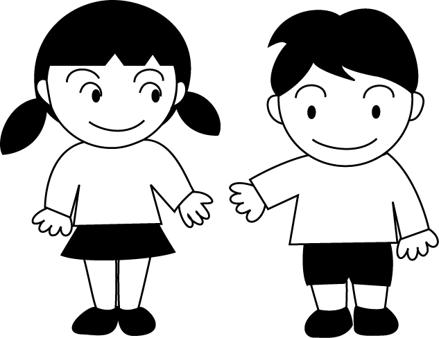 登下校・休憩時間No28男女イラスト