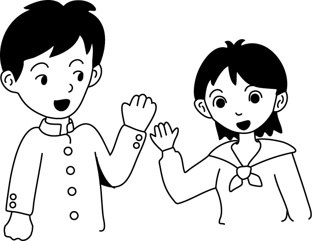 登下校・休憩時間No29男女イラスト