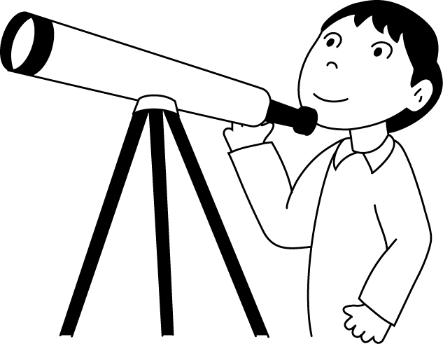 クラブ2　No20望遠鏡イラスト
