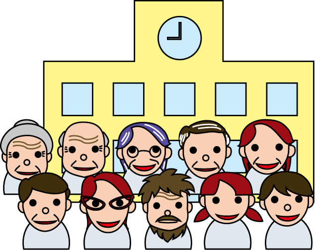 地域連携No30学校と地域イラスト