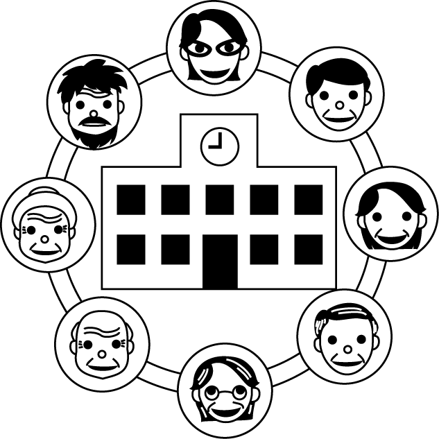 地域連携No29学校と地域イラスト