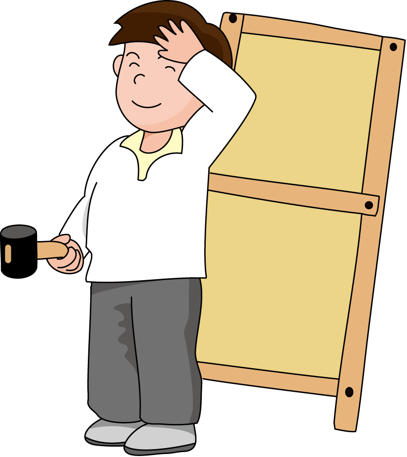 文化祭No02看板作りイラスト