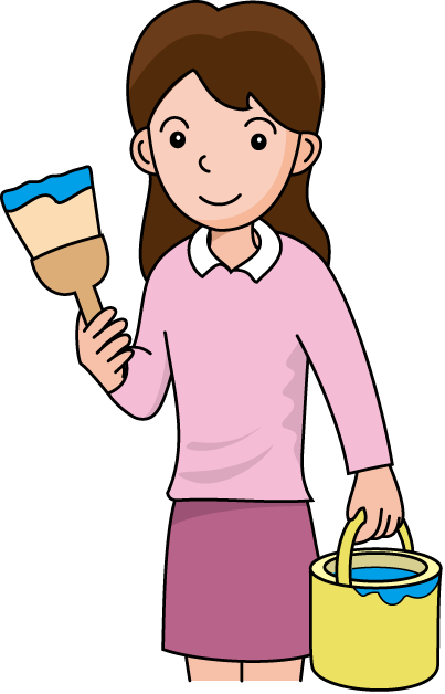 文化祭No07ペンキと刷毛イラスト