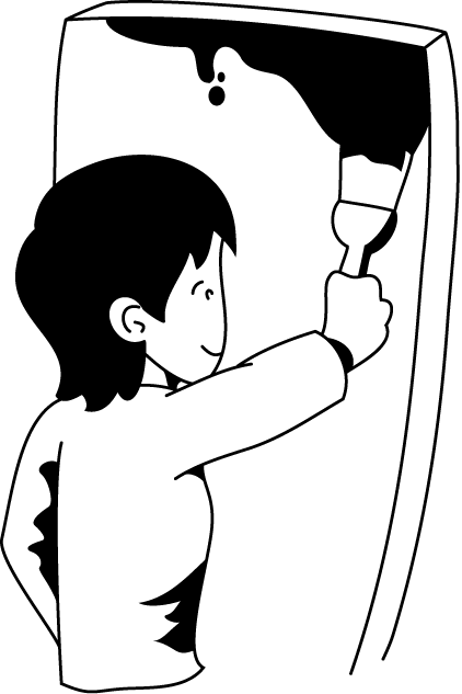 文化祭No01ペンキ塗りイラスト