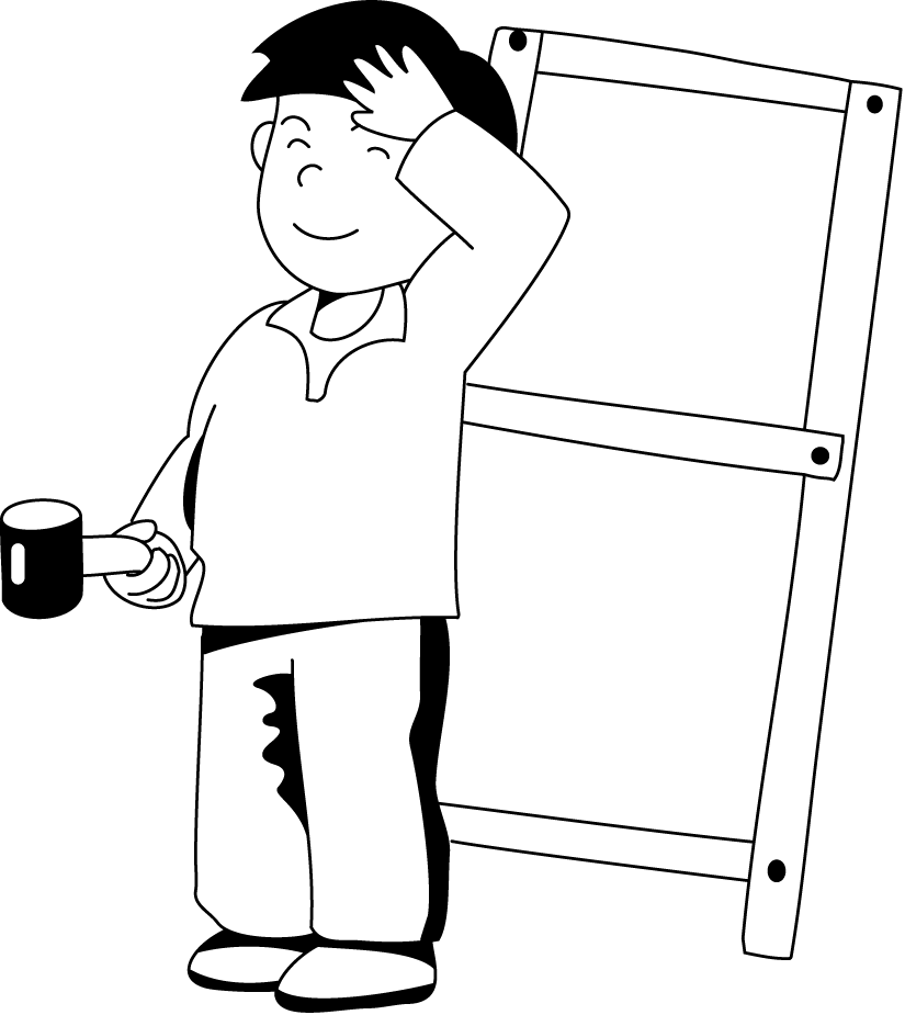 文化祭No02看板作りイラスト