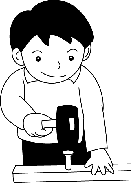 文化祭No03くぎ打ちイラスト