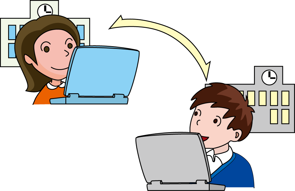 総合学習No06学校間交流イラスト