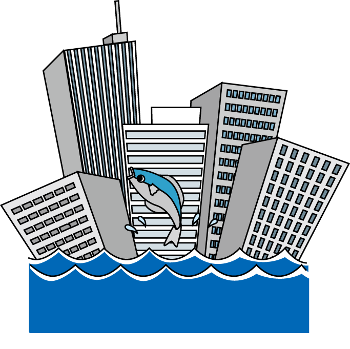 総合学習No13海面上昇イラスト