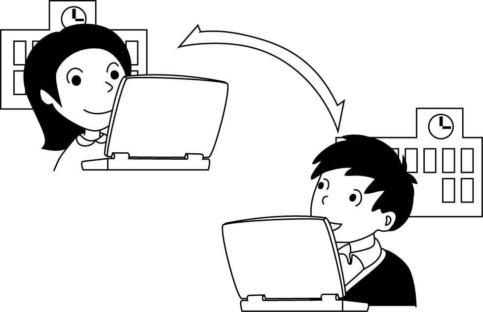 総合学習No06学校間交流イラスト