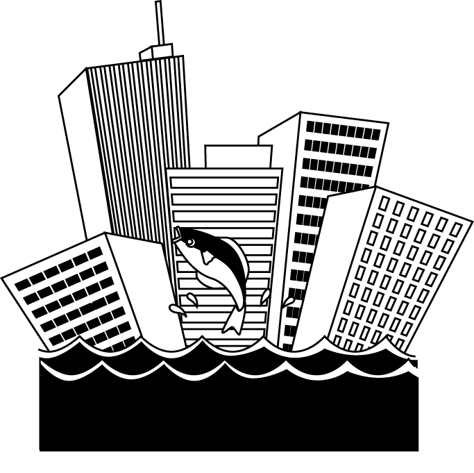 総合学習No13海面上昇イラスト