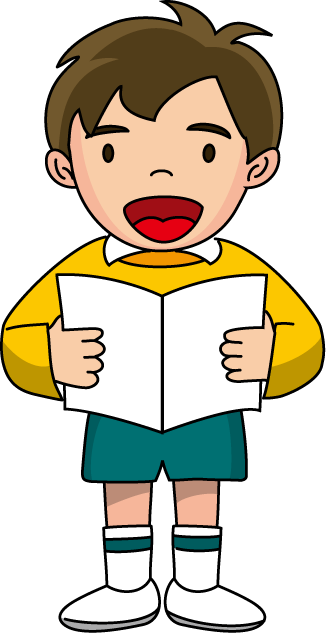 音楽No07歌う男の子イラスト