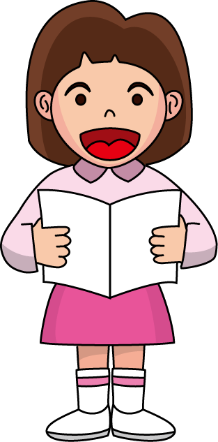 音楽No08歌う女の子イラスト