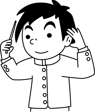 音楽No01生徒の指揮者イラスト