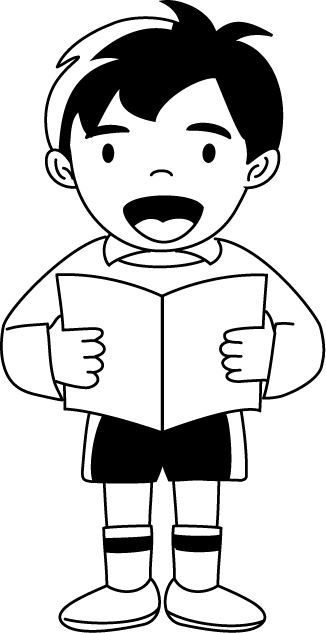 音楽No07歌う男の子イラスト