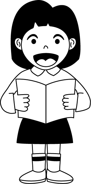 音楽No08歌う女の子イラスト