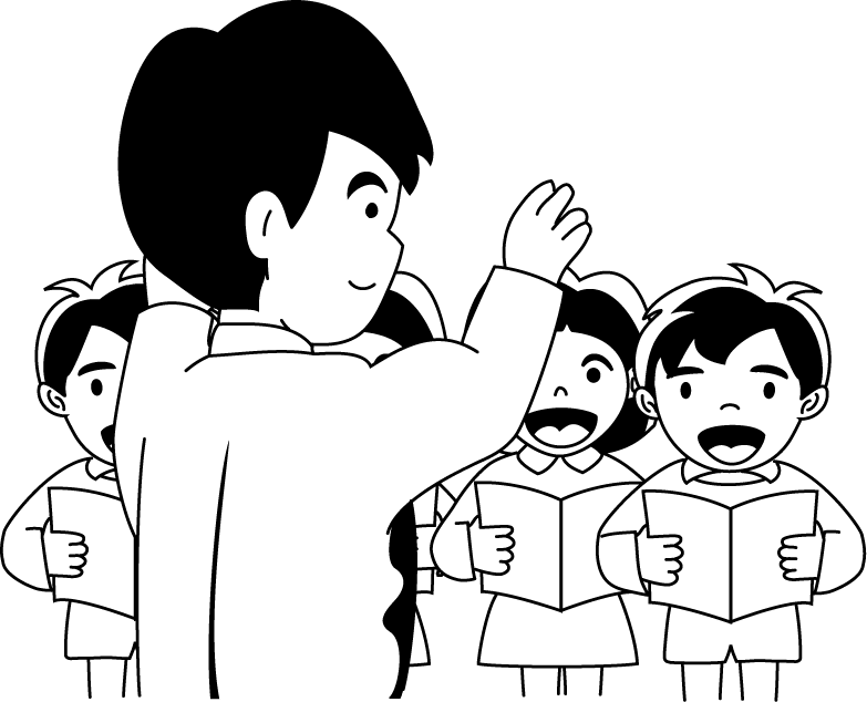 音楽No09指揮に合わせてイラスト