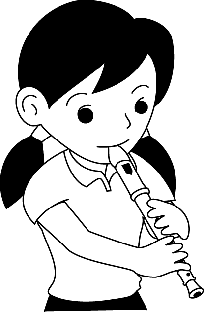 音楽No24リコーダー演奏イラスト